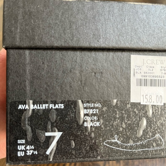 NEW: J.Crew Ava Black Ballet Flats. Size 7 NWT. - Picture 4 of 4